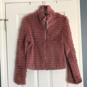 June Rabbit Fur Bomber Jacket